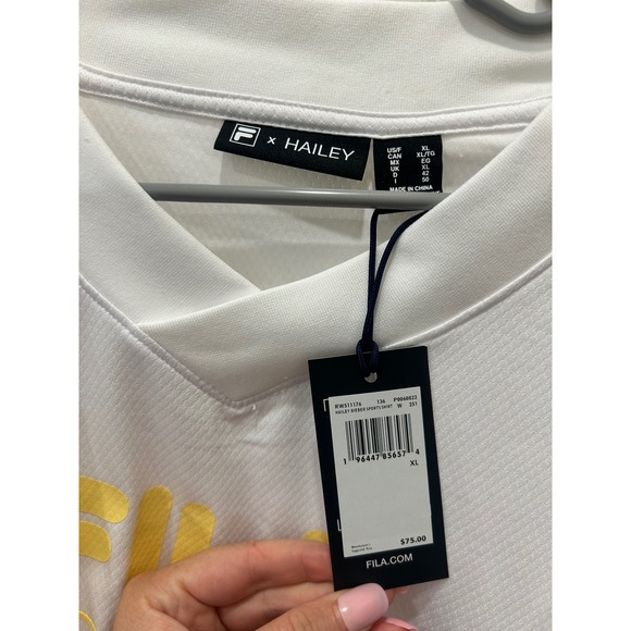 NWT Fila x Hailey Bieber Sportswear Tech Long Sleeve Pullover Top XL - Picture 3 of 5